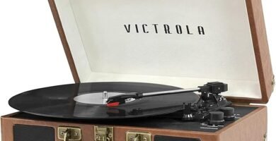 Victrola Suitcase, Tocadiscos Portátil Bluetooth 3 Velocidades, marron