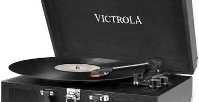 Victrola Suitcase, Tocadiscos Portátil Bluetooth 3 Velocidades, negro