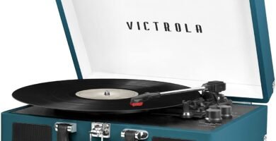 Victrola Tocadiscos de Maleta portátil Bluetooth Vintage coral azul