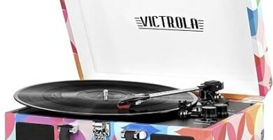 Victrola Tocadiscos de Maleta portátil Bluetooth Vintage impresion geo