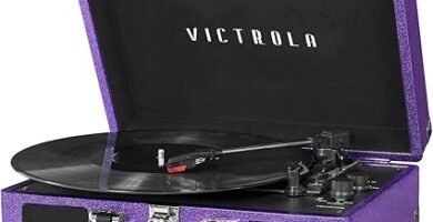 Victrola Tocadiscos de Maleta portátil Bluetooth Vintage morado brillante