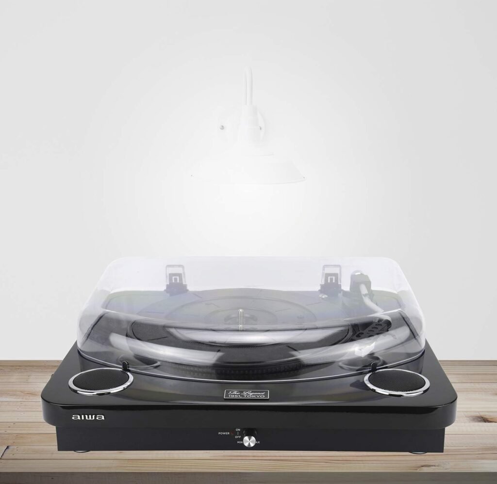 Aiwa-GBTUR-120BKMKII tocadiscos acabado frontal negro