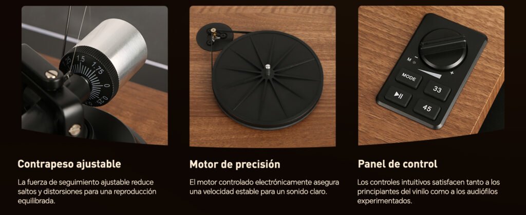 tocadiscos 1 by One Bluetooth HiFi con altavoces caracteristicas