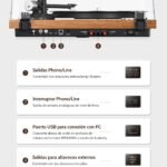 tocadiscos 1 by One Bluetooth HiFi con altavoces puertos